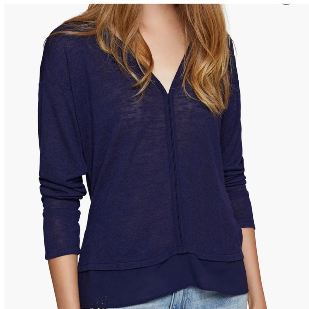 Sanctuary Hanna' Split Neck Knit Top - Midnight